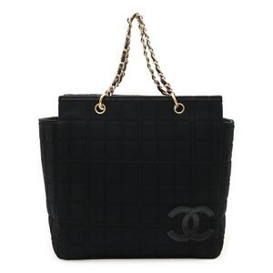 Chanel Cotton Jersey Leather Chain Tote Bag